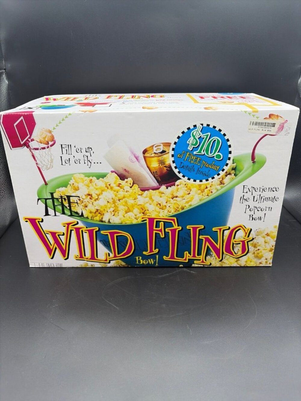 Vintage 2007 The Wild Fing Popcorn Bowl 6 Quart Blue Green Brand New Sealed